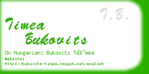 timea bukovits business card